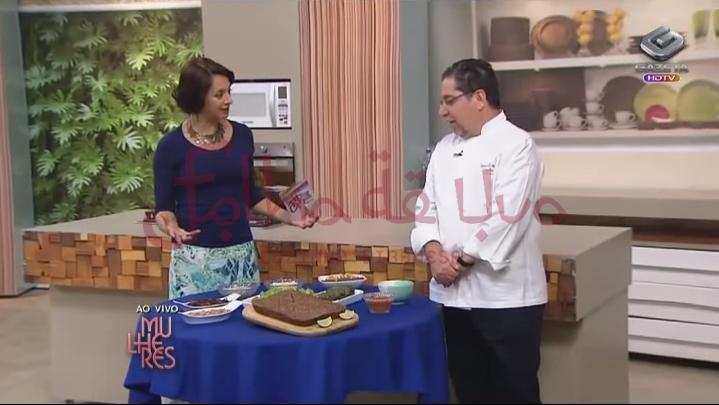 Chef Samir com a simpática Cátia Fonseca no Mulheres – TV Gazeta.